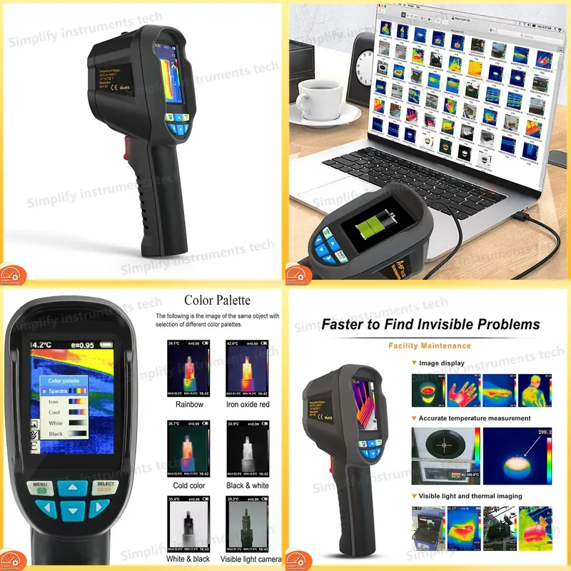 Thermal Imaging Camera 256X192 - กล้องถ่ายภาพความร้อน RX-350 ความละเอียด 256x192 เครื่องวัดอุณหภูมิอินฟราเรดสำหรับการวัดอุณหภูมิในอุตสาหกรรมแบบไม่สัมผัส IR